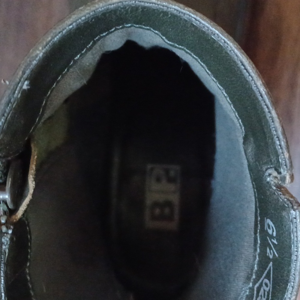 BP Dark Green Vintage Square Toe Boots - Size 6.5 - Picture 4 of 7